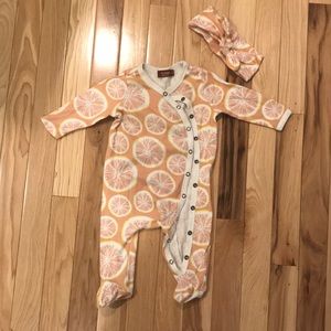 0-3 month onesie and headband